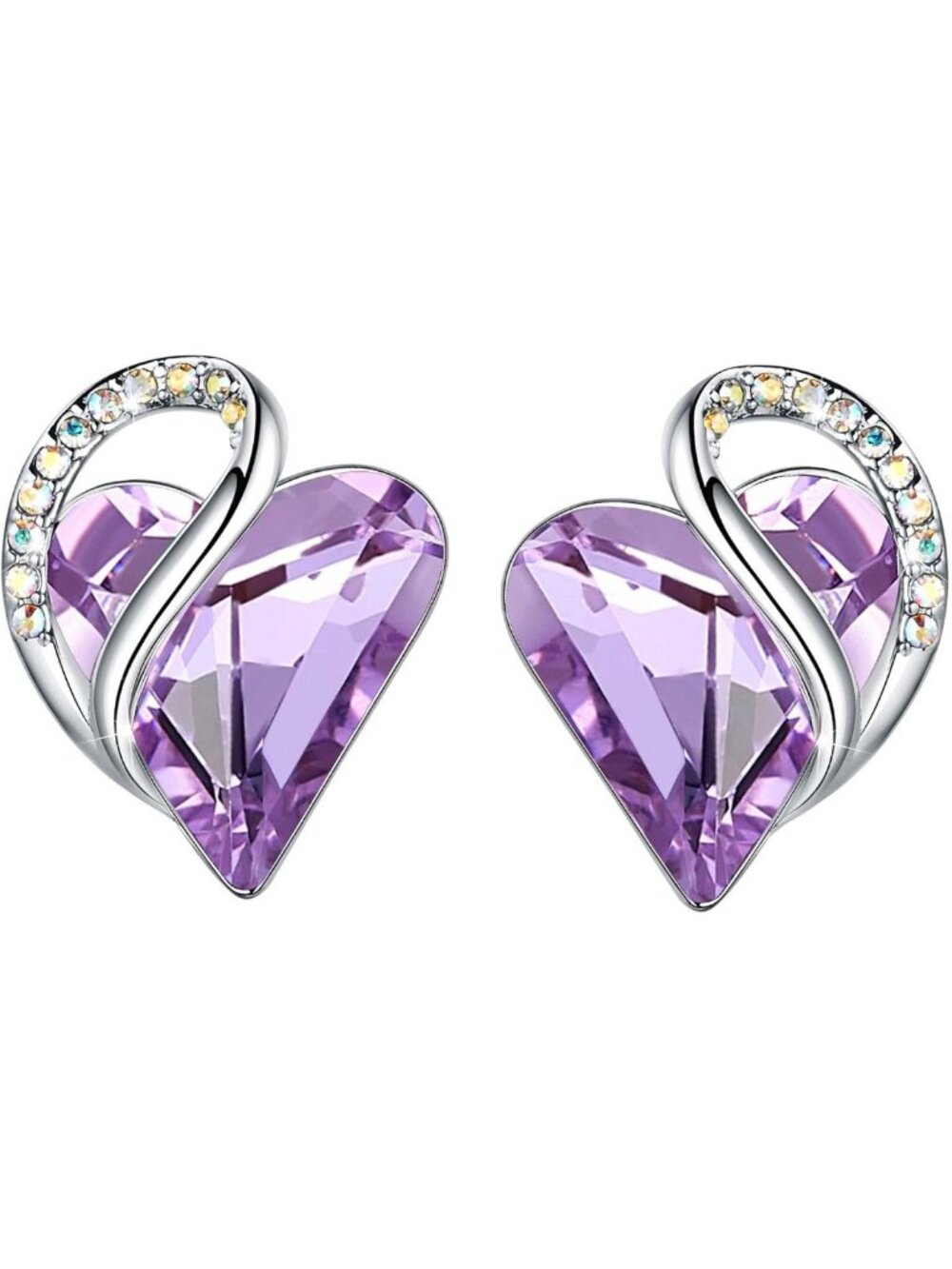 Infinity Love Heart Stud Earrings, Birthstone & Healing Stone Jewelry Gift for